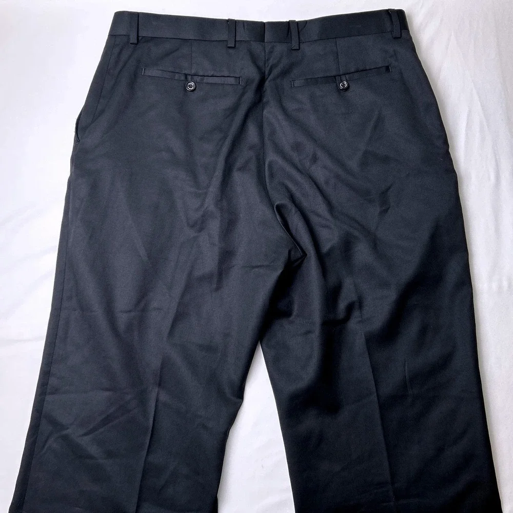 Banana Republic Mens Tailored Fit 100% Wool Dress Pants Size 35x32 Black Office